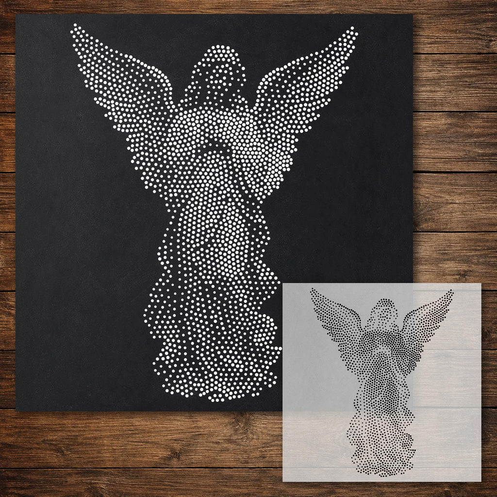 Christmas Angel Stencil reusable Mylar stencil, 300 x 300 mm