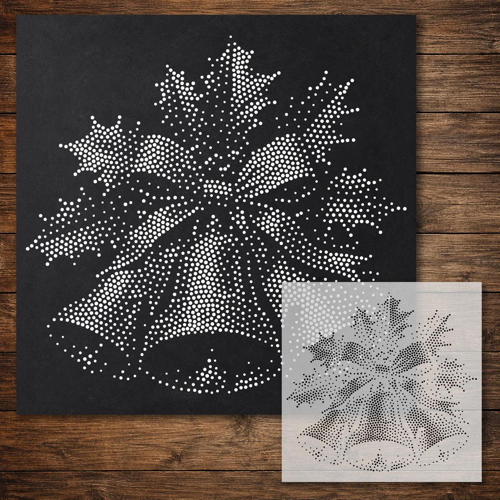 Christmas Bells Stencil reusable Mylar stencil, 300 x 300 mm