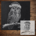 Christmas Owl Stencil reusable Mylar stencil, 300 x 300 mm