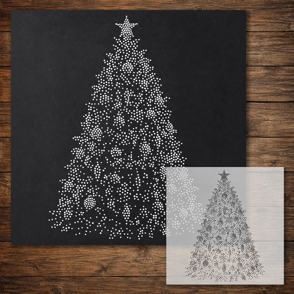 Christmas Tree Stencil reusable Mylar stencil, 300 x 300 mm