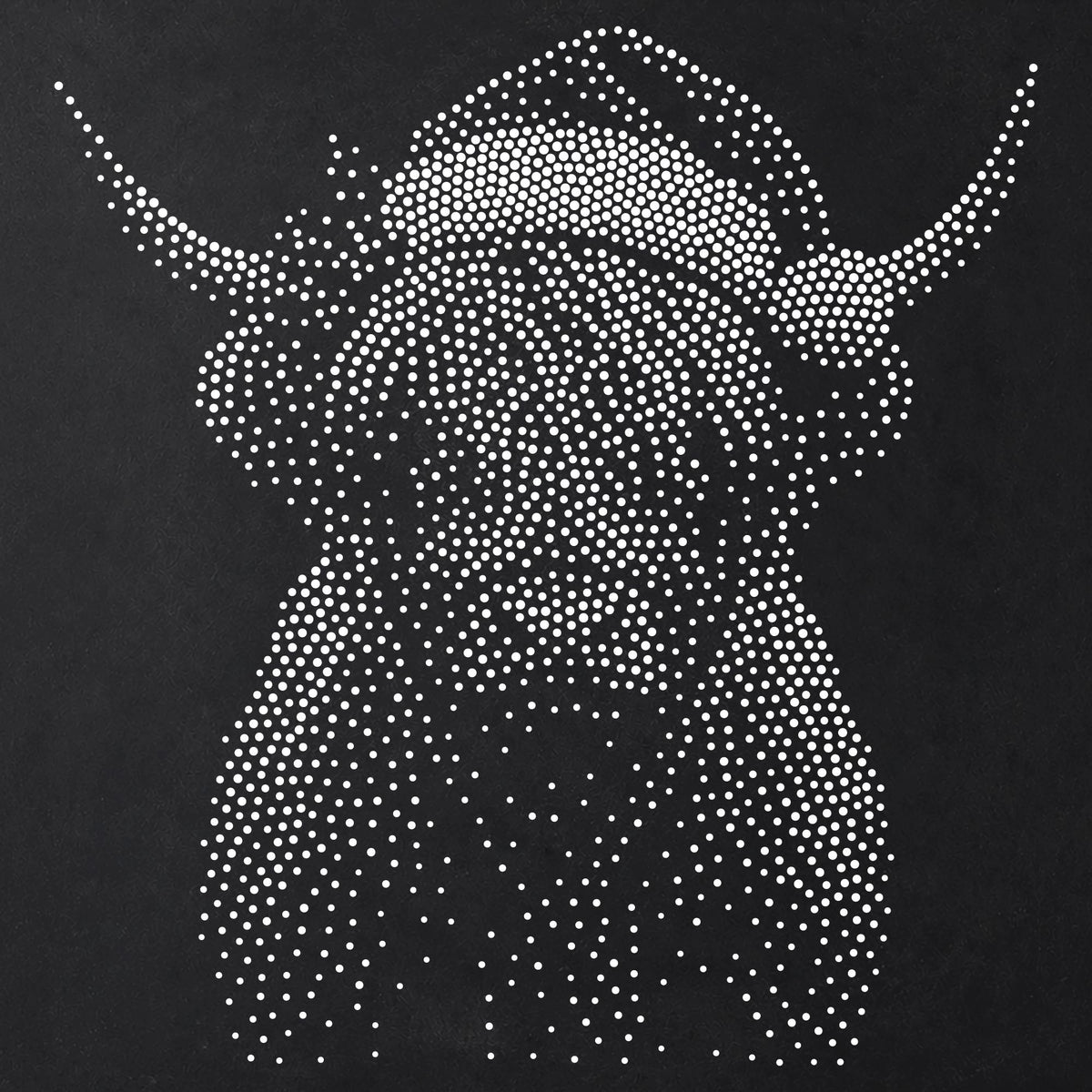 Christmas Highland Cow Stencil | Realistic Mylar Stipple Wall Art, Crafts (Large - 300mm / 12" approx)