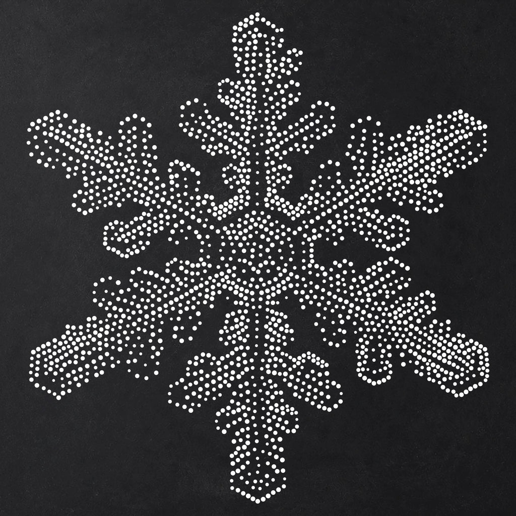 Snowflake Stencil #1 | Realistic Christmas Mylar Stipple Wall Art, Crafts (Large - 300mm / 12" approx)