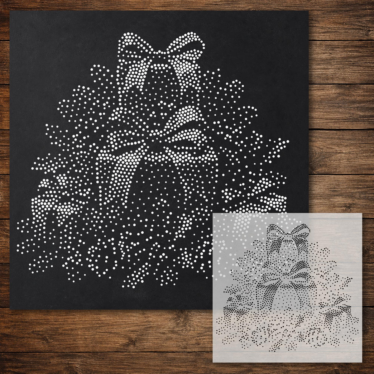 Christmas Gift Arrangement Stencil reusable Mylar stencil, 300 x 300 mm