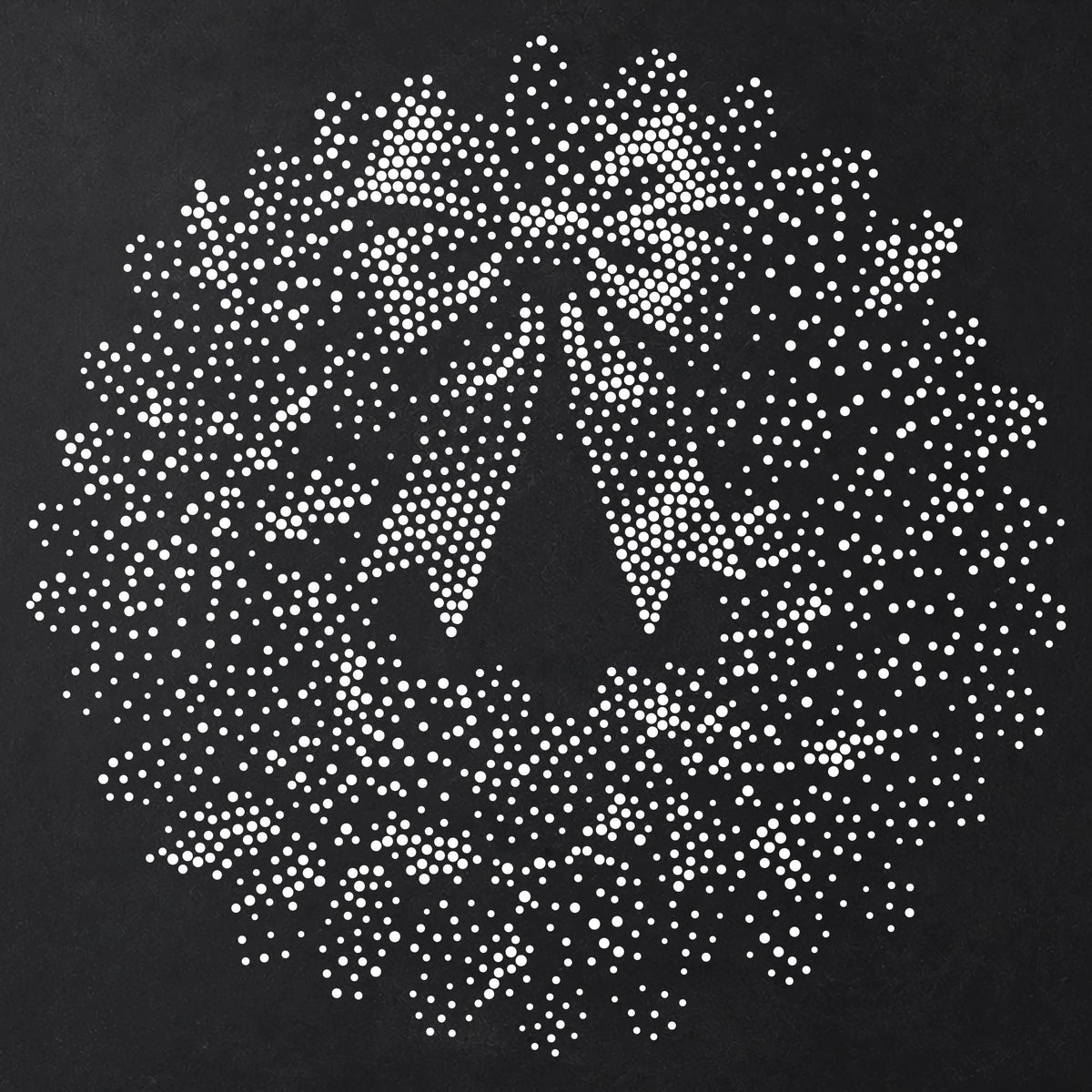 Christmas Wreath Stencil | Realistic Christmas Mylar Stipple Wall Art, Crafts (Large - 300mm / 12" approx)