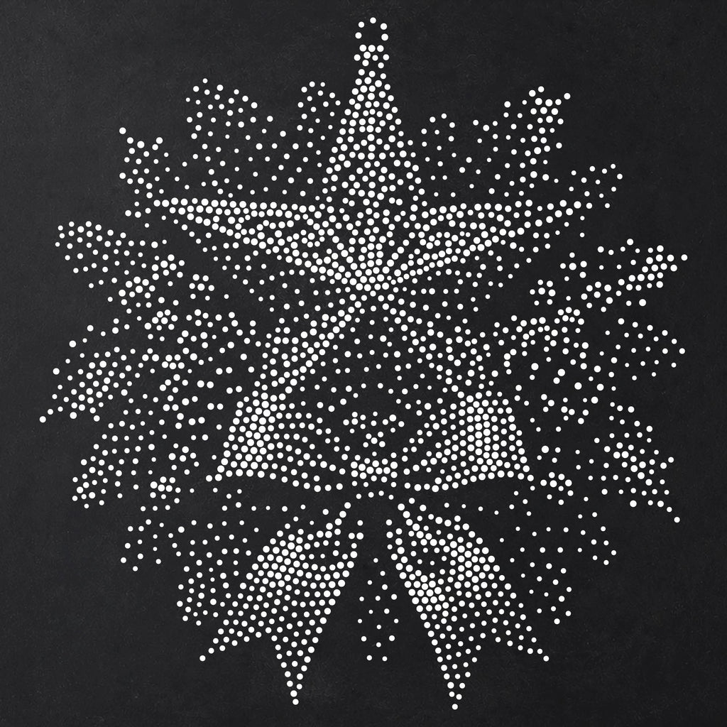 Christmas Star Wreath Stencil | Realistic Christmas Mylar Stipple Wall Art, Crafts (Large - 300mm / 12" approx)