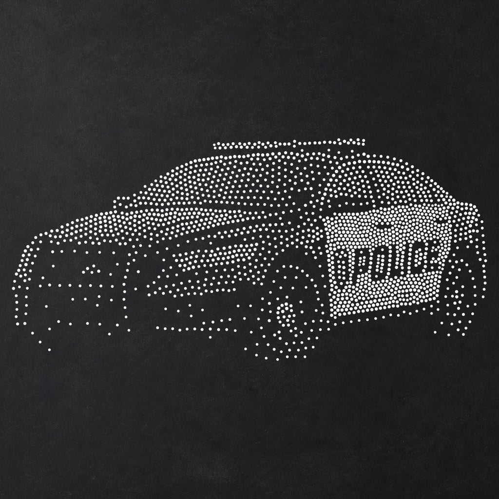 Police Car Stencil | Realistic Mylar Stipple Wall Art, Crafts (Large - 300mm / 12" approx)