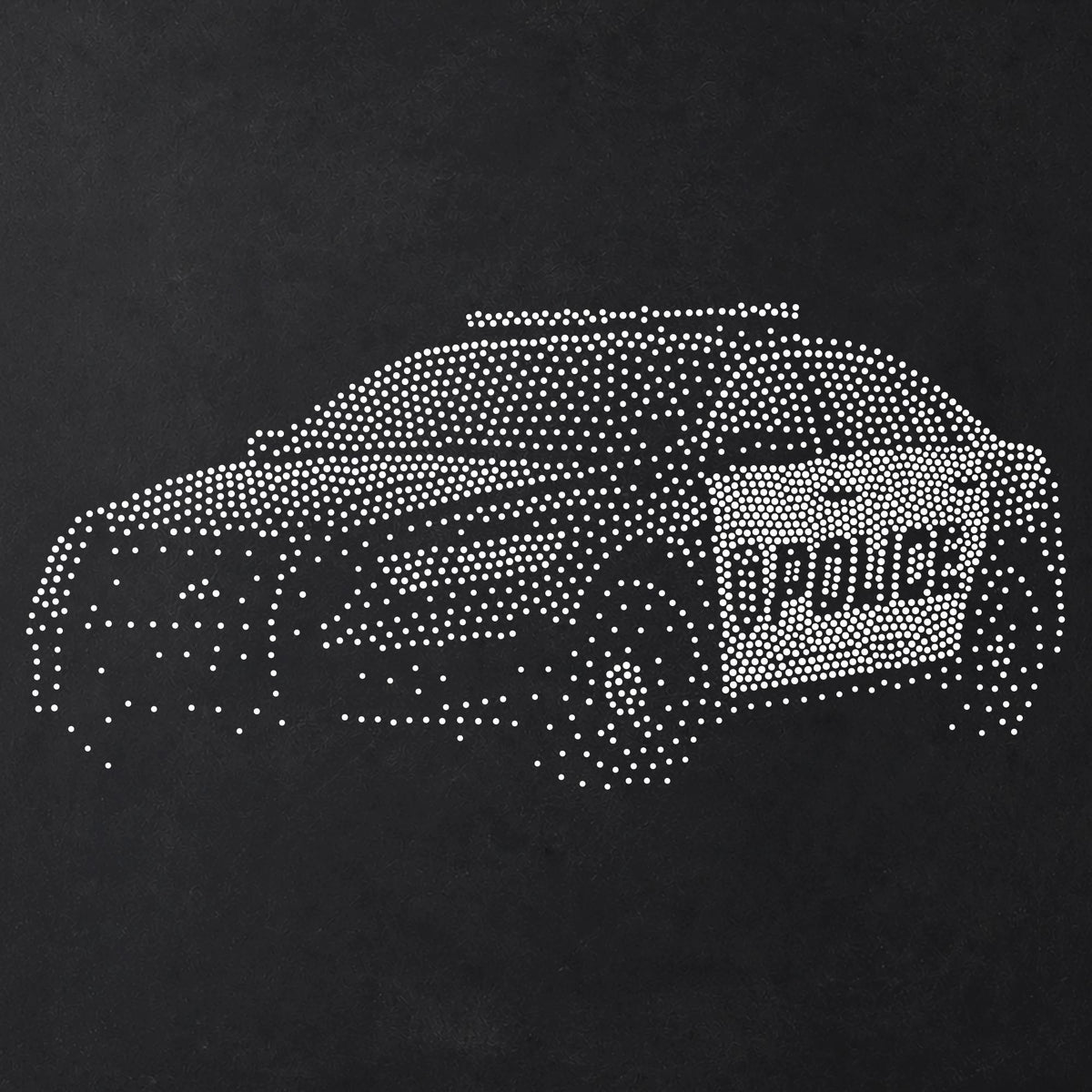 Police Car Stencil | Realistic Mylar Stipple Wall Art, Crafts (Large - 300mm / 12" approx)