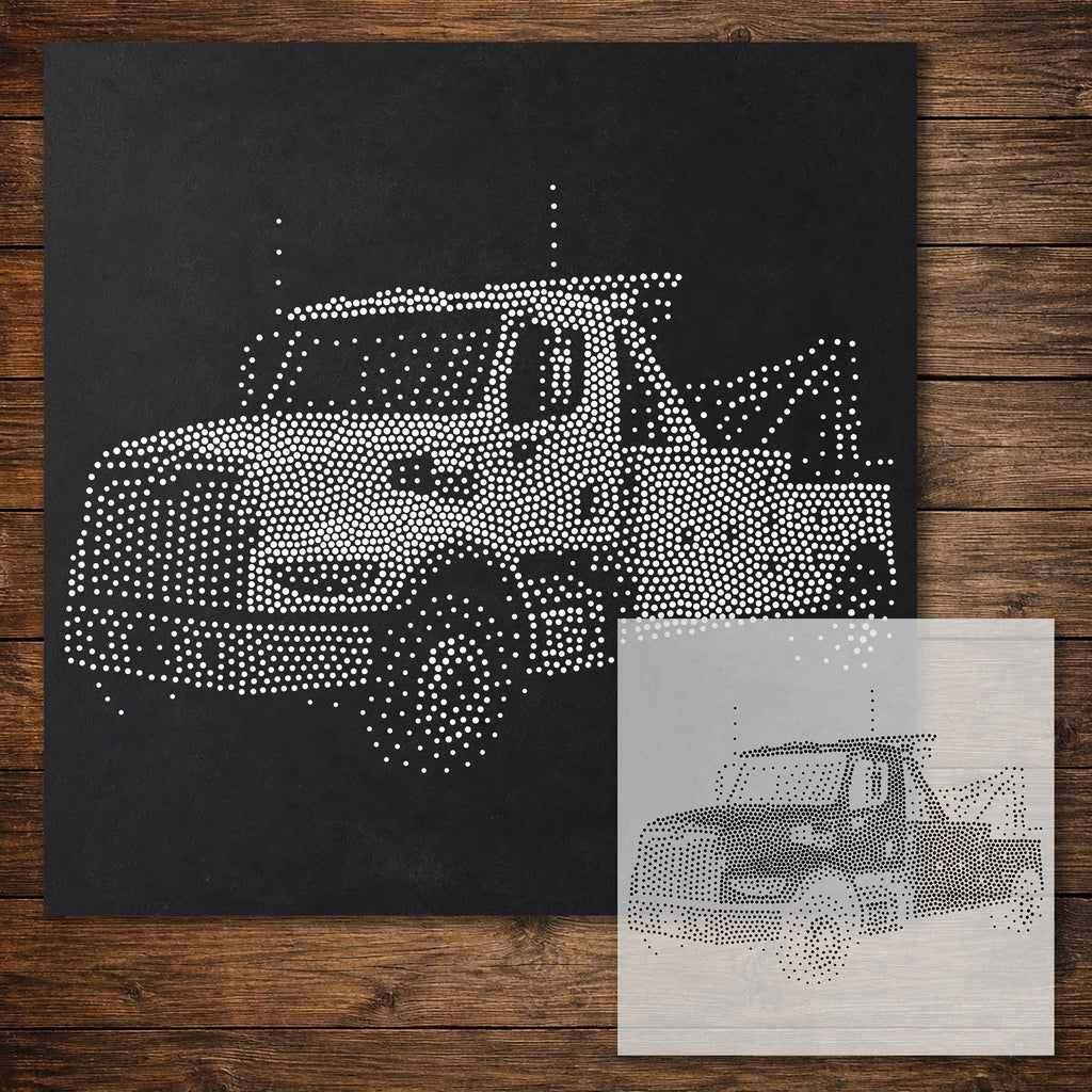 Tow Truck Stencil reusable Mylar stencil, 300 x 300 mm