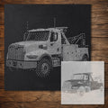 Tow Truck Stencil reusable Mylar stencil, 300 x 300 mm