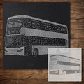 Double Decker Bus Stencil reusable Mylar stencil, 300 x 300 mm