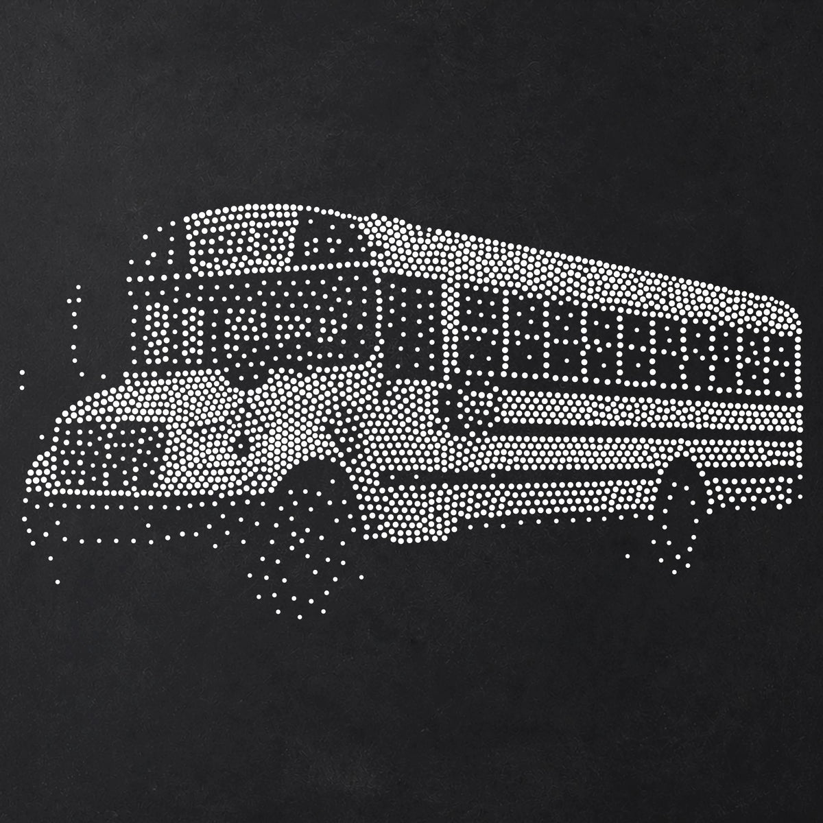 School Bus Stencil | Realistic Mylar Stipple Wall Art, Crafts (Large - 300mm / 12" approx)