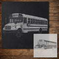 School Bus Stencil reusable Mylar stencil, 300 x 300 mm