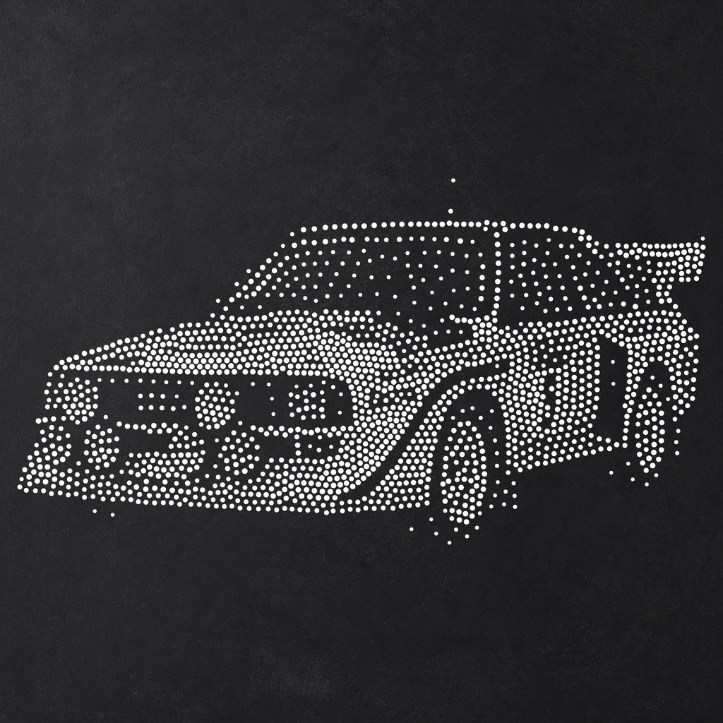 Rally Car Stencil | Realistic Mylar Stipple Wall Art, Crafts (Large - 300mm / 12" approx)