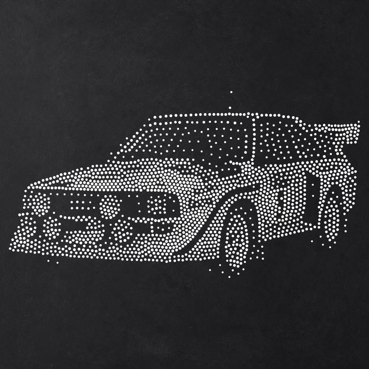Rally Car Stencil | Realistic Mylar Stipple Wall Art, Crafts (Large - 300mm / 12" approx)