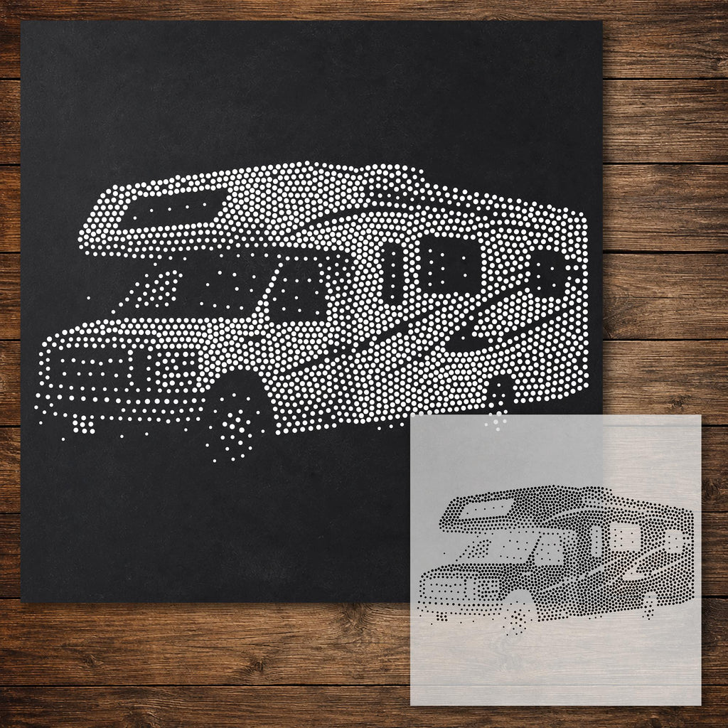 Motorhome Stencil reusable Mylar stencil, 300 x 300 mm