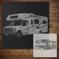 Motorhome Stencil reusable Mylar stencil, 300 x 300 mm