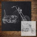 Chopper Motorcycle Stencil reusable Mylar stencil, 300 x 300 mm