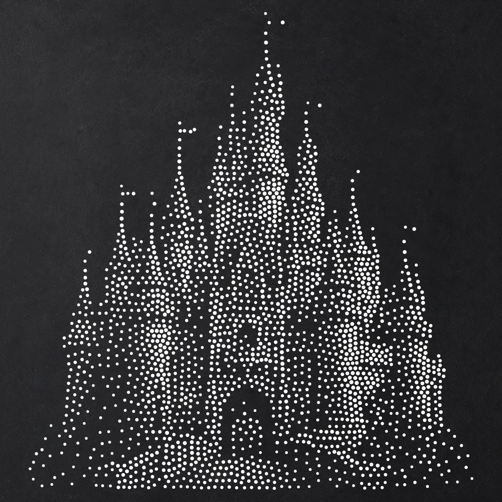 Fairytale Castle Stencil | Realistic Highly Detailed DIY Mylar Fantasy Wall Art, Stipple Art Crafts (Large - 300mm / 12" approx)