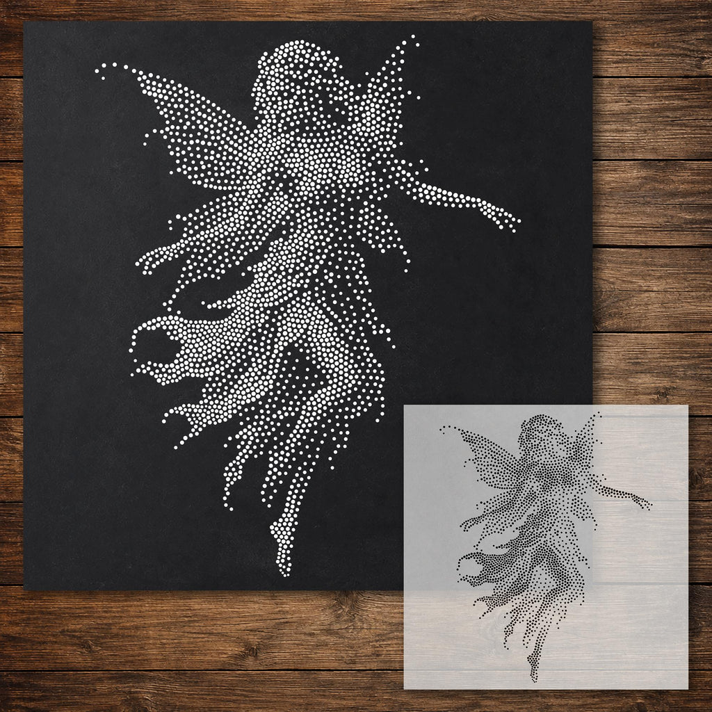 Fairy Stencil #1 reusable Mylar stencil, 300 x 300 mm