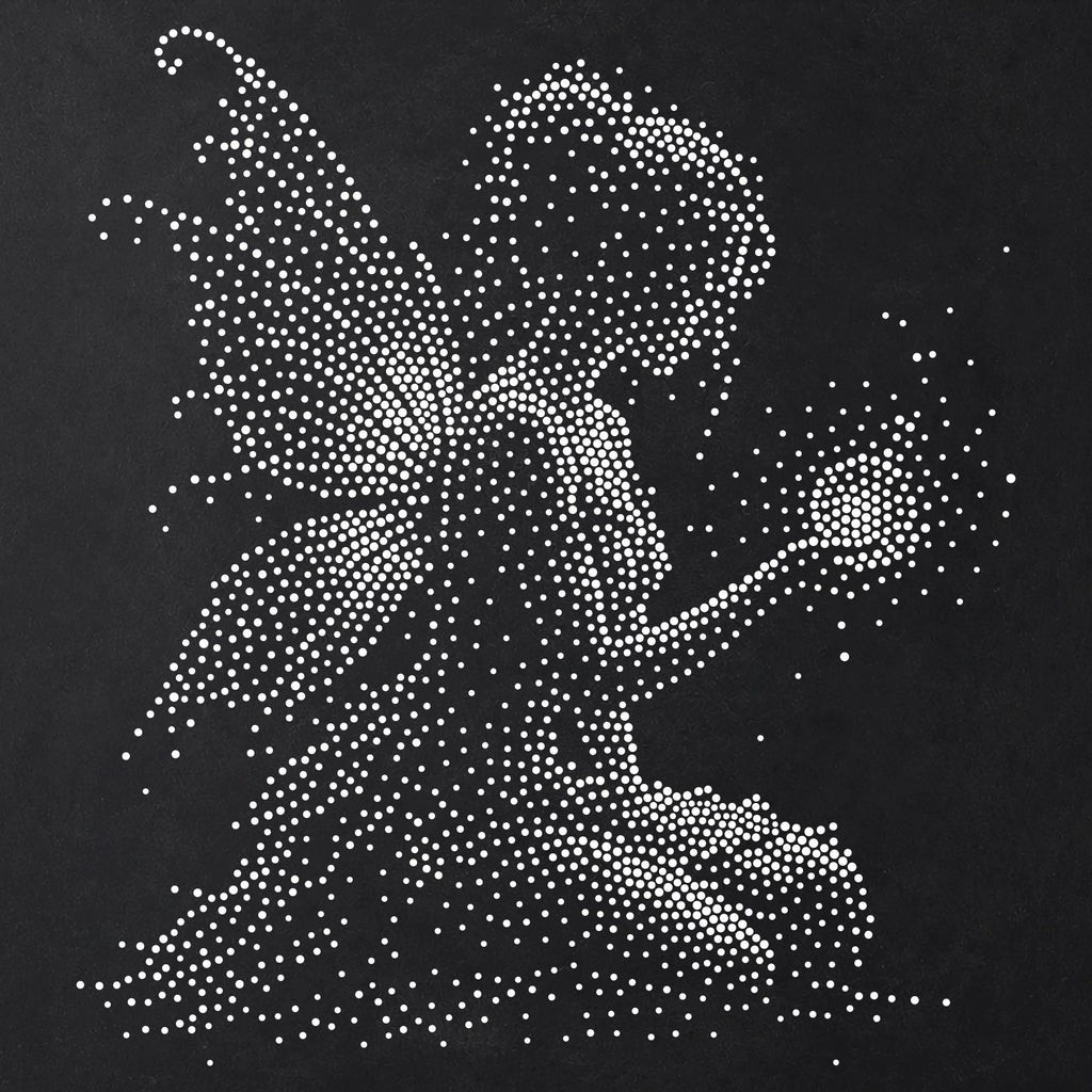 Fairy Holding Orb Stencil | Realistic Highly Detailed DIY Mylar Fantasy Wall Art, Stipple Art Crafts (Large - 300mm / 12" approx)