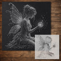 Fairy Holding Orb Stencil reusable Mylar stencil, 300 x 300 mm