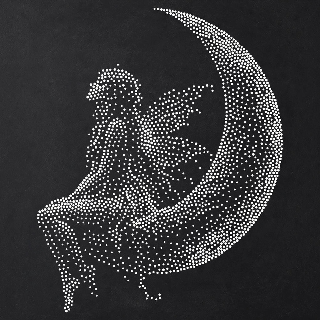 Fairy on Moon Stencil | Realistic Highly Detailed DIY Mylar Fantasy Wall Art, Stipple Art Crafts (Large - 300mm / 12" approx)
