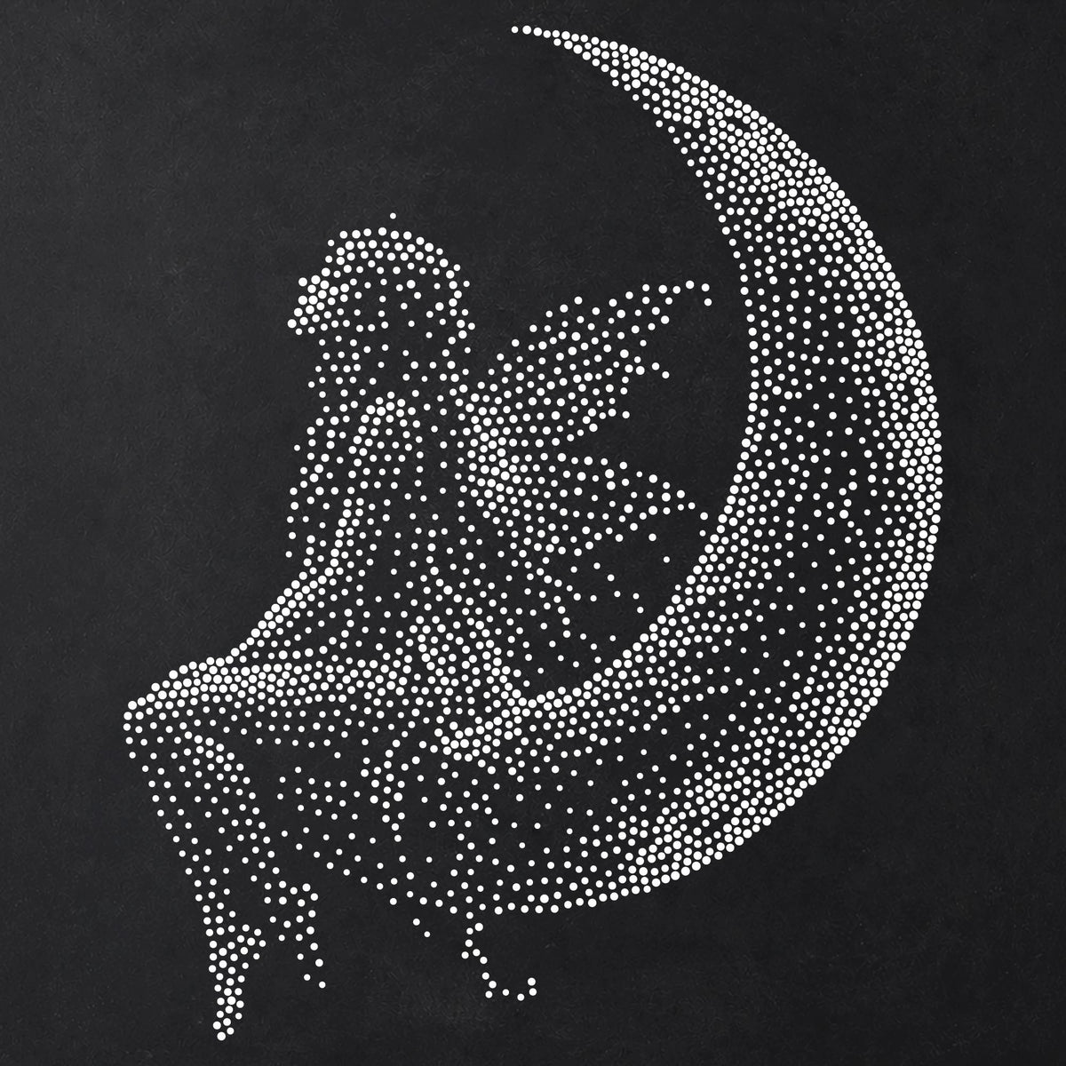Fairy on Moon Stencil | Realistic Highly Detailed DIY Mylar Fantasy Wall Art, Stipple Art Crafts (Large - 300mm / 12" approx)