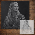 Elf Portrait Stencil reusable Mylar stencil, 300 x 300 mm