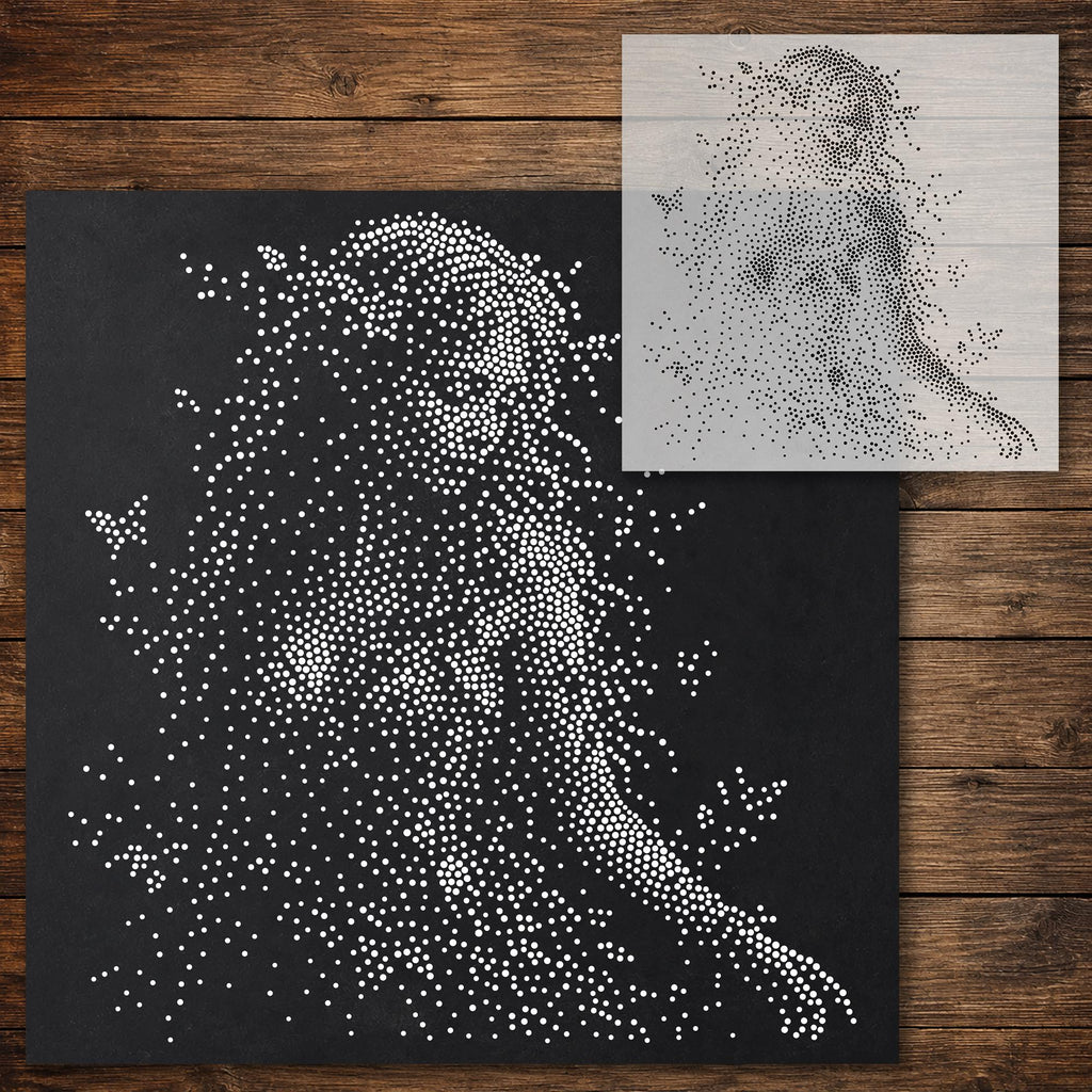 Woodland Nymph Stencil reusable Mylar stencil, 300 x 300 mm