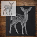 Fawn Stipple Art Stencil reusable Mylar stencil, 300 x 300 mm