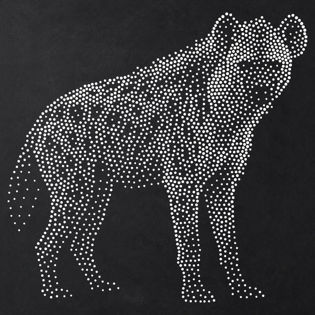 Hyena Stipple Art Stencil | Realistic Animal Mylar Plastic Craft Stencil (Large - 300mm / 12" approx)