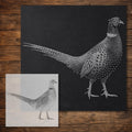 Pheasant Stipple Art Stencil reusable Mylar stencil, 300 x 300 mm