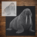 Walrus Stipple Art Stencil reusable Mylar stencil, 300 x 300 mm