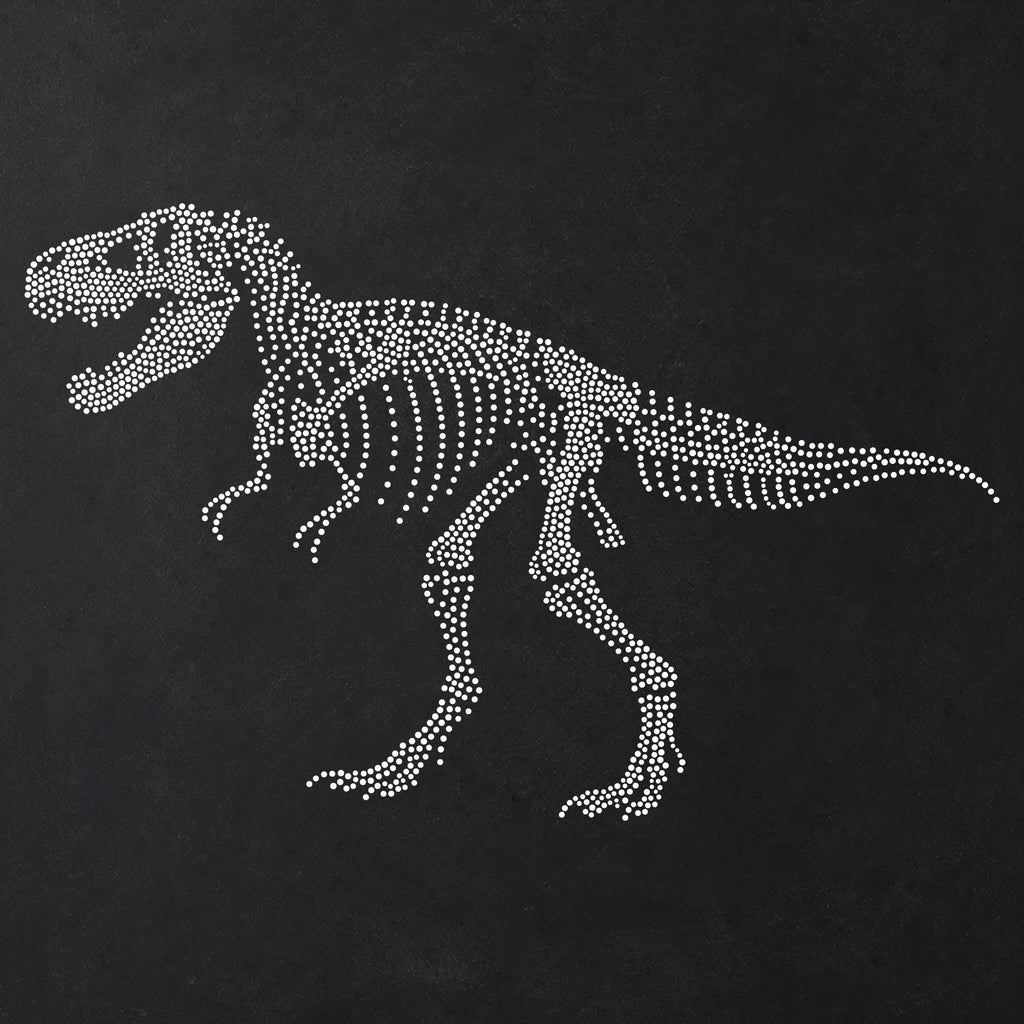 T Rex Dinosaur Skeleton Stencil | Realistic Highly Detailed DIY Mylar Wall Art, Stipple Art Crafts (Large - 300mm / 12" approx)