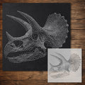 Triceratops Skull Dinosaur Stencil reusable Mylar stencil, 300 x 300 mm