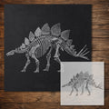 Stegosaurus Skeleton Dinosaur Stencil reusable Mylar stencil, 300 x 300 mm