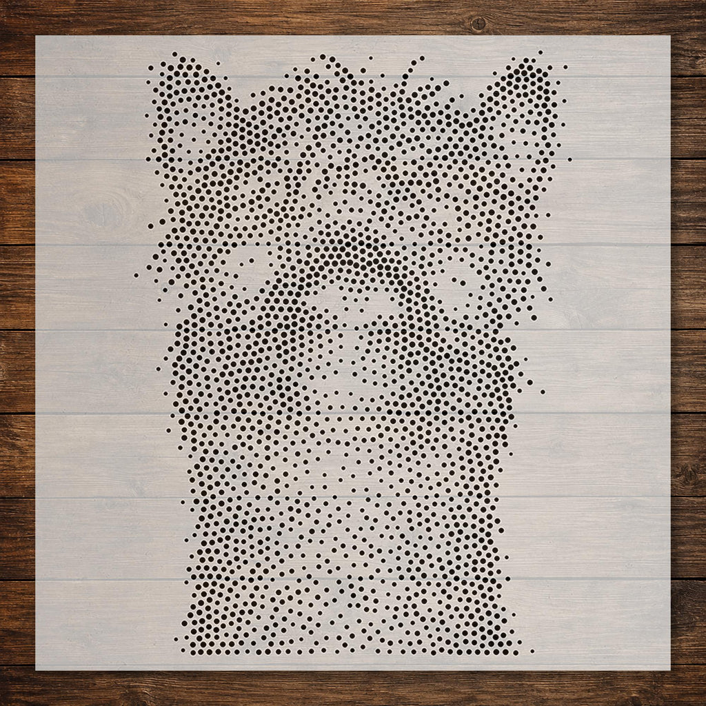 Alpaca Portrait Stipple Art Stencil | Realistic Animal Mylar Plastic Craft Stencil (Large - 300mm / 12" approx)