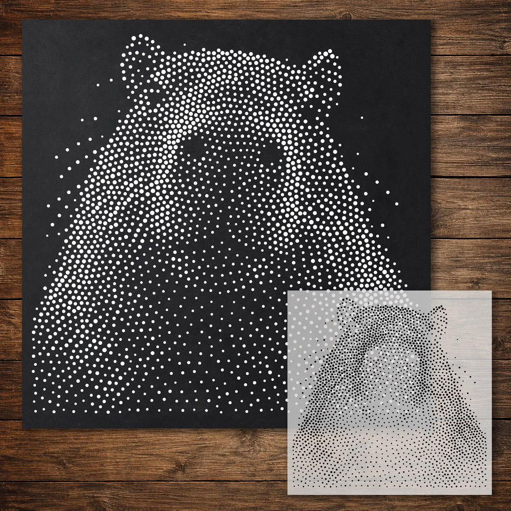 Capybara Portrait Stipple Art Stencil reusable Mylar stencil, 300 x 300 mm