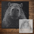 Capybara Portrait Stipple Art Stencil reusable Mylar stencil, 300 x 300 mm