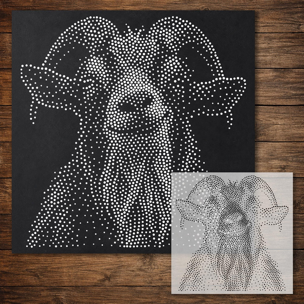 Goat Portrait Stipple Art Stencil reusable Mylar stencil, 300 x 300 mm