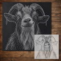Goat Portrait Stipple Art Stencil reusable Mylar stencil, 300 x 300 mm