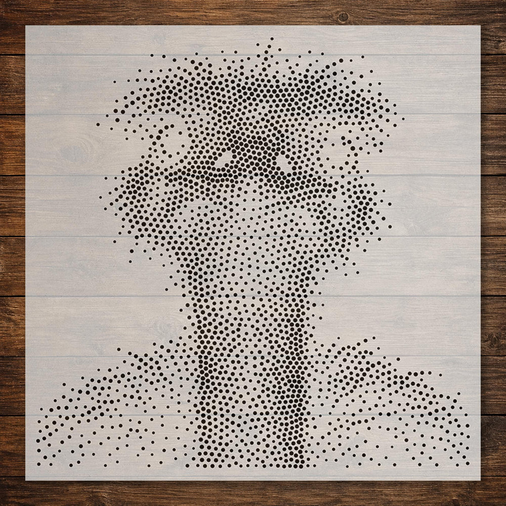 Ostrich Portrait Stipple Art Stencil | Realistic Animal Mylar Plastic Craft Stencil (Large - 300mm / 12" approx)