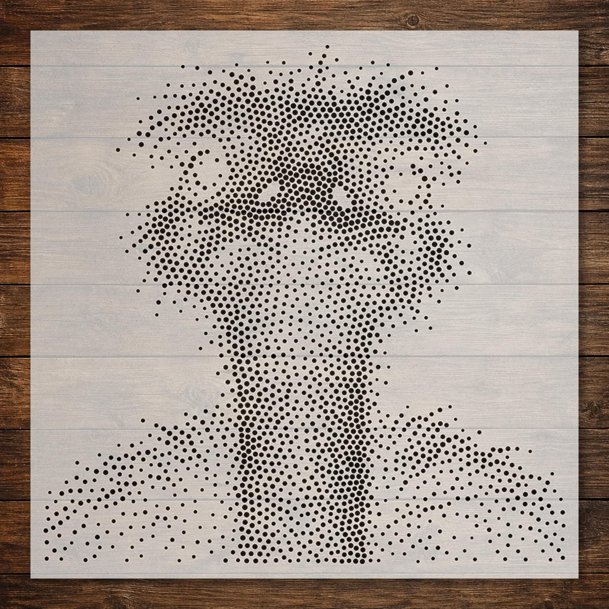 Ostrich Portrait Stipple Art Stencil | Realistic Animal Mylar Plastic Craft Stencil (Large - 300mm / 12" approx)