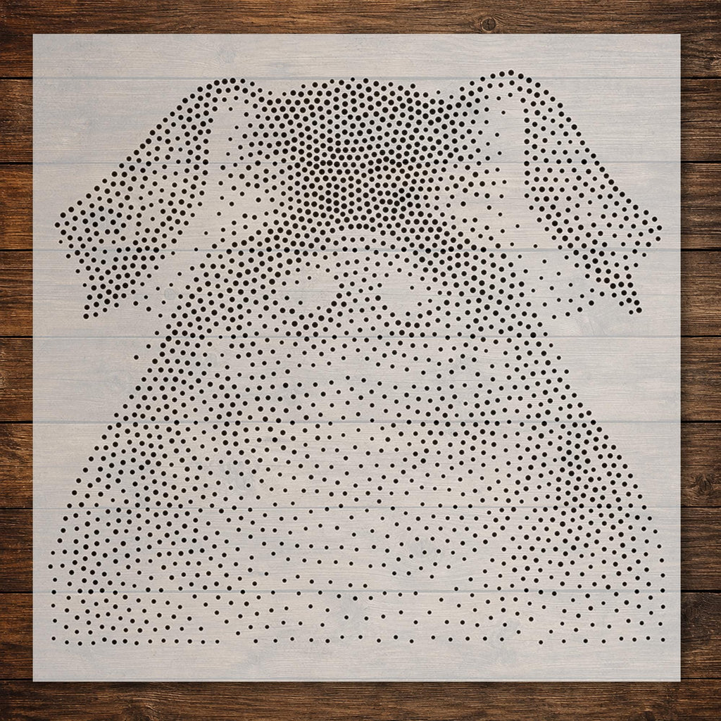 Pig Portrait Stipple Art Stencil | Realistic Animal Mylar Plastic Craft Stencil (Large - 300mm / 12" approx)