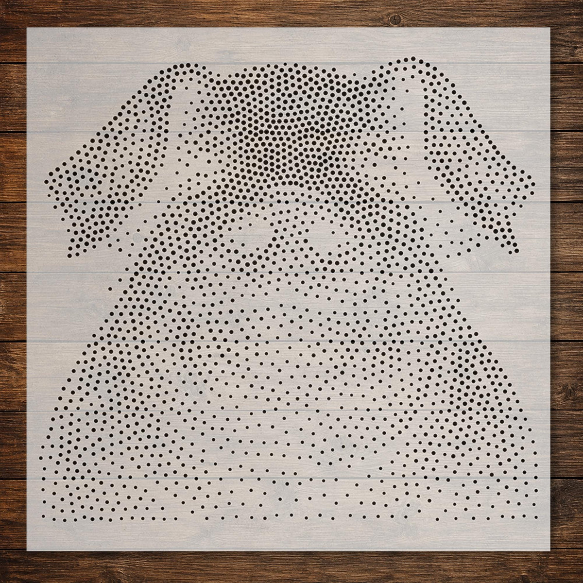 Pig Portrait Stipple Art Stencil | Realistic Animal Mylar Plastic Craft Stencil (Large - 300mm / 12" approx)