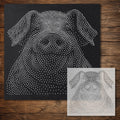 Pig Portrait Stipple Art Stencil reusable Mylar stencil, 300 x 300 mm