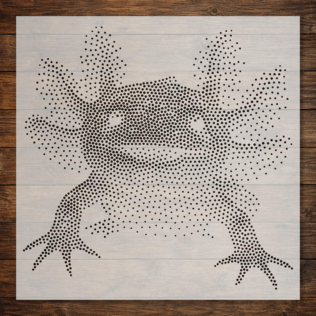 Axolotl Portrait Stipple Art Stencil | Realistic Animal Mylar Plastic Craft Stencil (Large - 300mm / 12" approx)