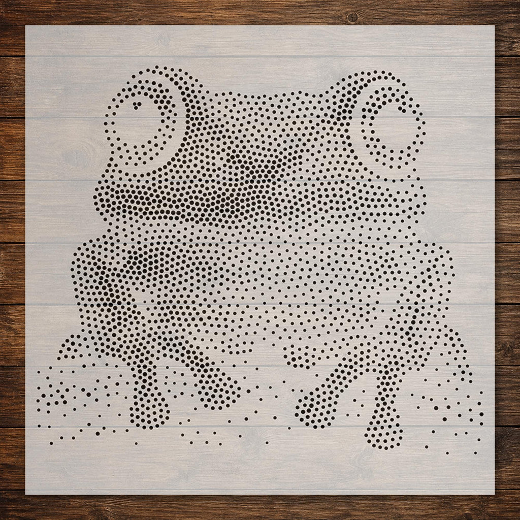 Tree Frog Portrait Stipple Art Stencil | Realistic Animal Mylar Plastic Craft Stencil (Large - 300mm / 12" approx)