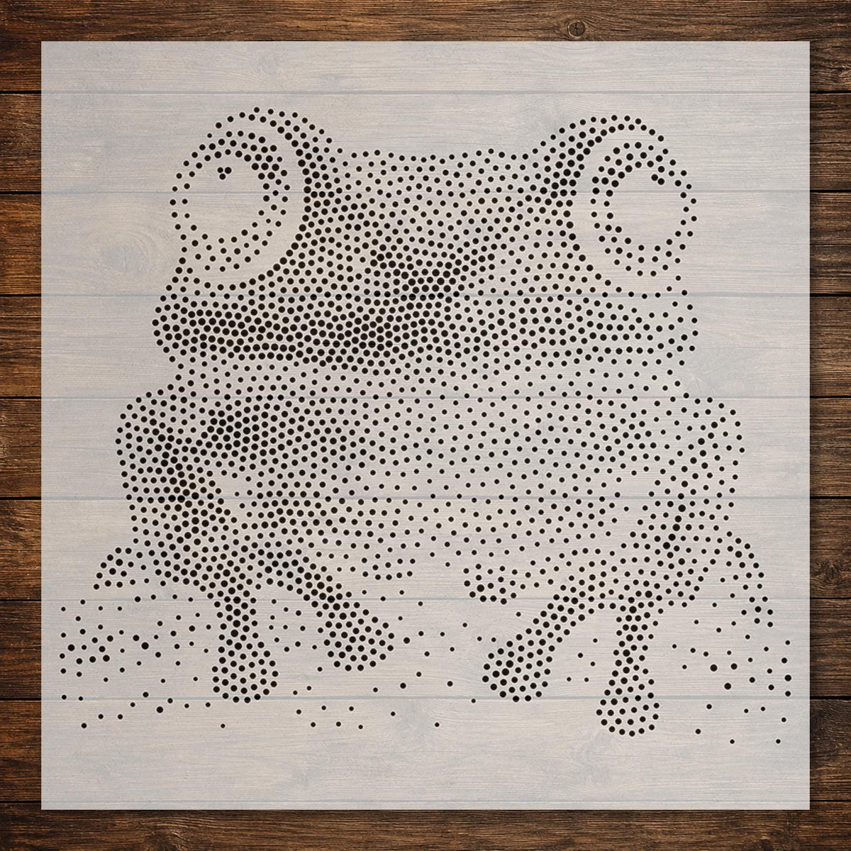 Tree Frog Portrait Stipple Art Stencil | Realistic Animal Mylar Plastic Craft Stencil (Large - 300mm / 12" approx)