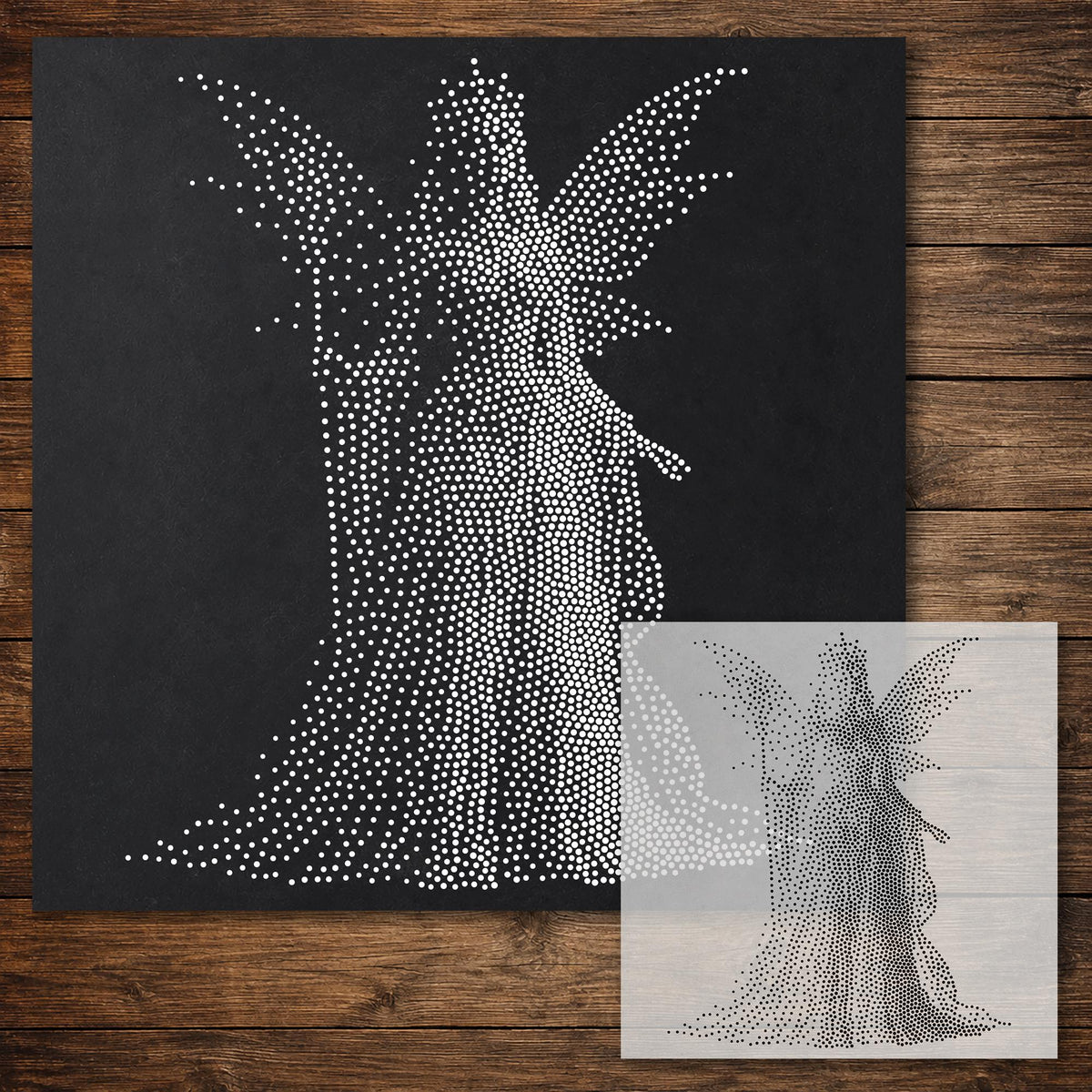 Fairy Queen Stencil reusable Mylar stencil, 300 x 300 mm
